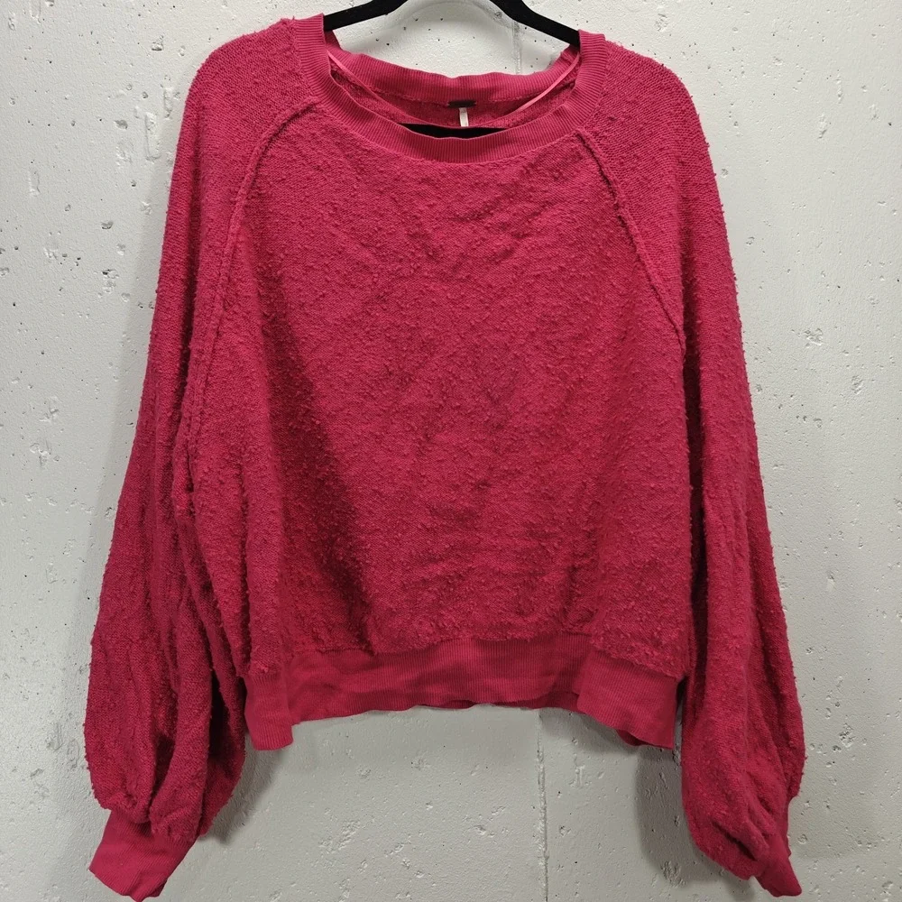 Free People Found My Friend‎ Pullover Sweater Hot Pink Womens Medium
